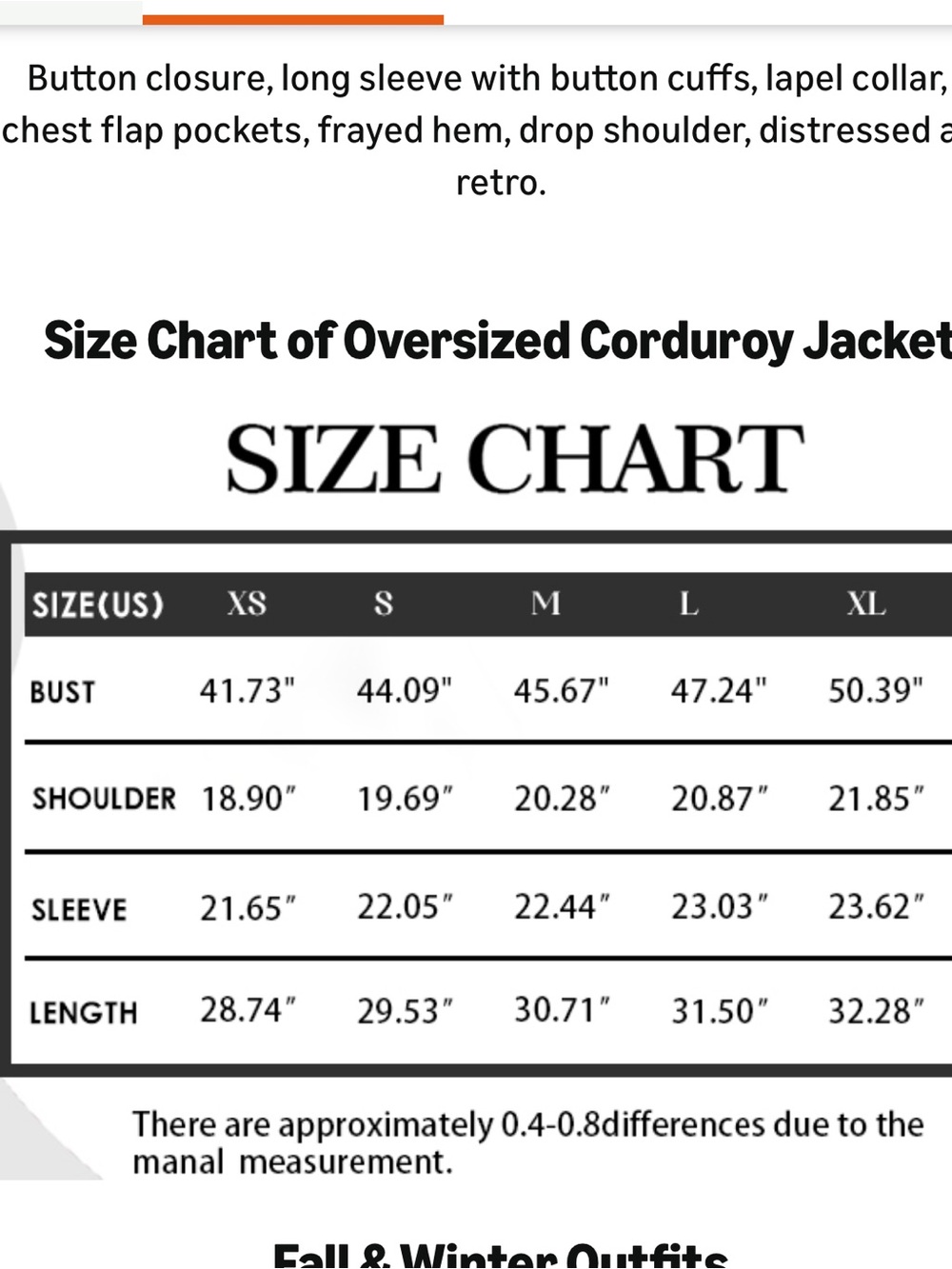Women's Oversized Button Down Corduroy Shirt Jacket Coat Washed Retro Shacket - Picture 11 of 12